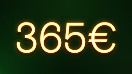 Illustration of a glowing 50 euro sign on a dark green background