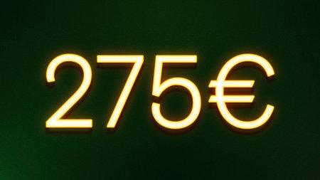 Illustration of a neon sign with the word 25 euro in the center