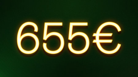 Illustration of a glowing 50 euro sign on a dark green background