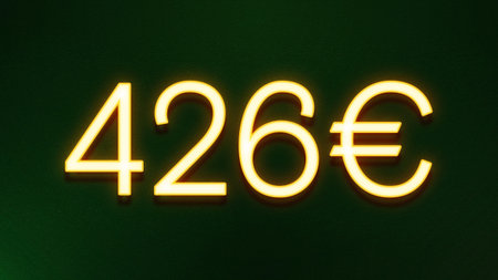 Neon sign of the number forty-six on a dark background