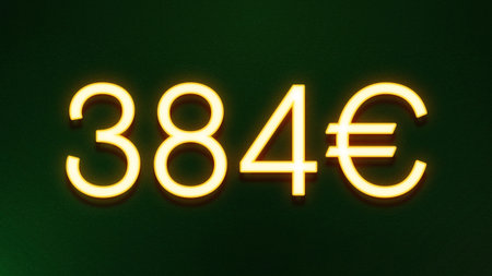 Illustration of a glowing euro sign on a dark background - 3D render