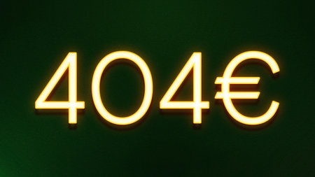 404 error. Yellow neon sign on a dark background. 3d rendering