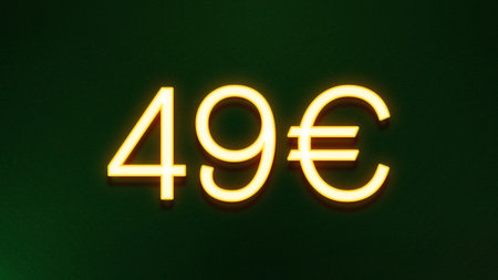 3d rendering of a yellow 40 euro sign on a green background