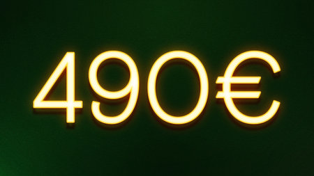 40 euro sign with glowing yellow light on dark background. 3d rendering
