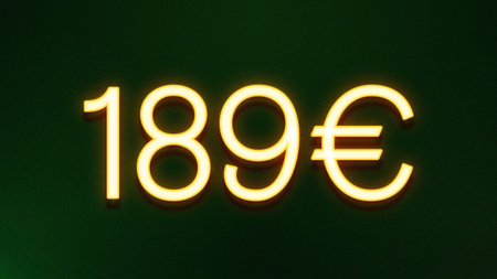 Neon sign with the word 100 euro on a dark green background