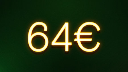 Neon sign of euro on a green background. 3d rendering
