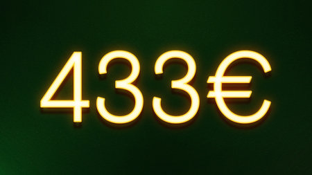 Glowing neon number forty-three on a dark green background.