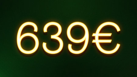 60 euro sign with yellow neon light on dark background 3d rendering