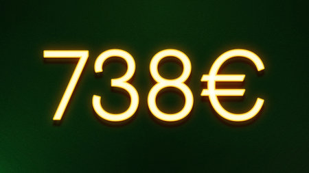 75 euro sign in yellow neon light on black background. 3d rendering
