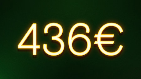 3D rendering of a neon number forty-six on a green background
