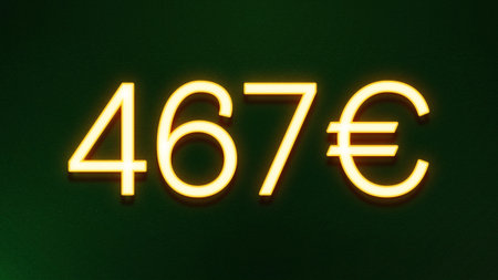 Illustration of a neon number forty-six with a green background