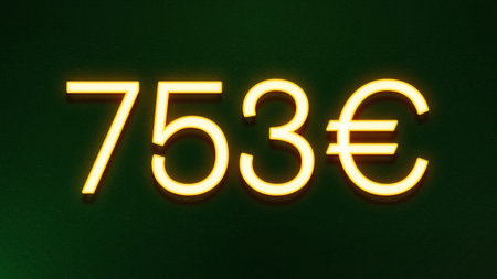 75 euro sign on a dark green background. 3d rendering.