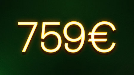 75 euro sign in neon light on dark background. 3d rendering