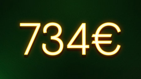 Yellow luminous inscription with the date of 7 February on a green background
