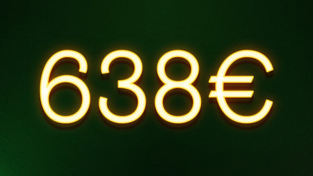 60 euro sign in neon light on dark green background 3d rendering