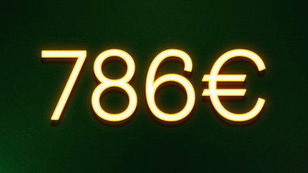 Neon sign with 70 percents on a dark background.