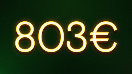 Illustration of a neon sign with the number 80 and the euro symbol