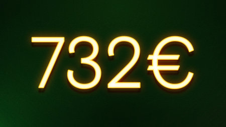 3D render of a yellow neon sign with the number 72.