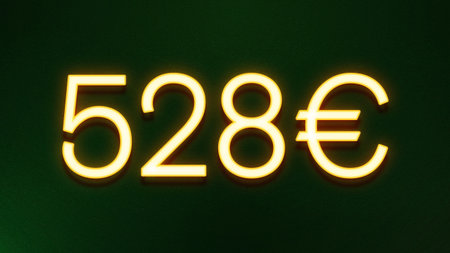 Neon sign 50 euro on a green background. 3d rendering