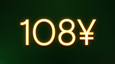 100 yen sign in neon light on black background. 3d rendering