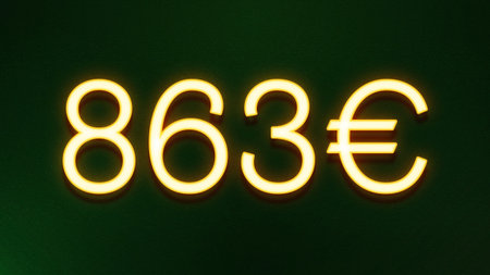 Illustration of a glowing euro sign on a dark background - 3D render