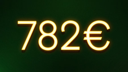 70 euro sign in neon light on dark background. 3d rendering