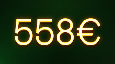 50 euro neon sign on a dark green background. 3d rendering