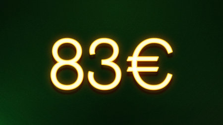 Illustration of a glowing euro sign on a dark green background.の写真素材