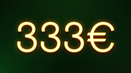 Illustration of a neon sign with the word 33 euro on a dark background