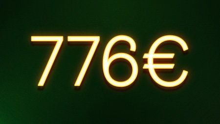 75 euro sign on a dark green background. 3d rendering.
