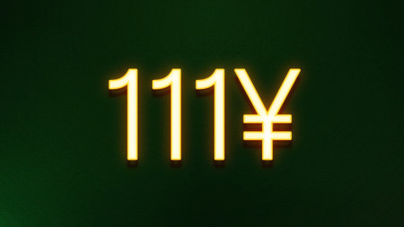 10 yen neon sign. Realistic 3d render of 10 yen sign.