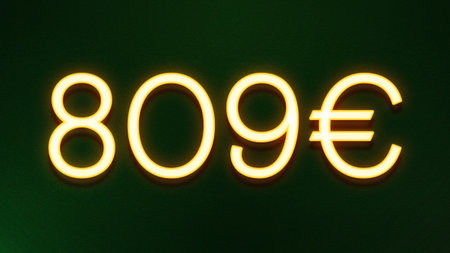 Illustration of a glowing number 80 with a green background - 3D render