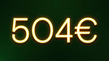 Illustration of a glowing 50 euro sign on a dark green backgroundの写真素材