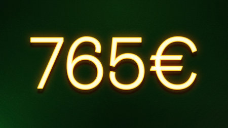 75 euro sign in neon light on dark background. 3d rendering