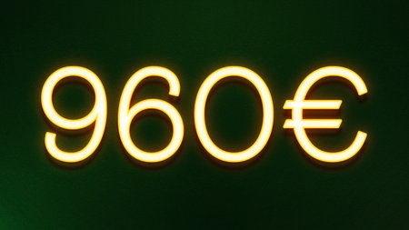 60 euro glowing neon sign on dark green background. 3d rendering