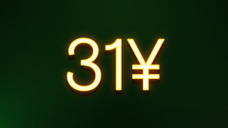 3d rendering of neon sign with yellow light on dark background.