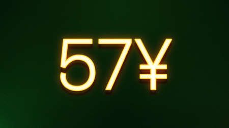 50 yen neon sign on green background. 3d render illustration.の写真素材