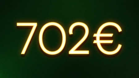 70 euro sign in neon light on a dark background. 3d rendering