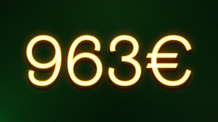 Glowing neon sign of euro on a dark background. 3d rendering
