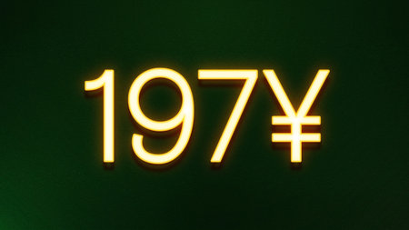 Nixie tube indicator neon sign. Yellow neon sign on green wall background.