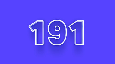 19.01 number. Blue background. 3D illustration. 3D CG. High resolution.