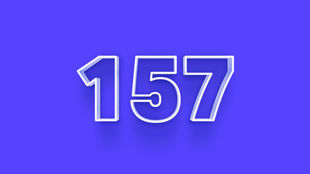 1577 white numbers 3d render on blue background with shadow - vector illustrationの写真素材