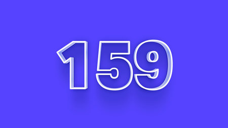 1559 white numbers on a blue background 3D illustration 3D rendering