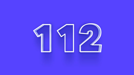 12 12 white numbers on a blue background 3D illustration 3D renderingの写真素材