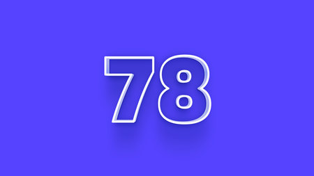 75 Years Anniversary Celebration Blue Number 3d Render Illustration Design.