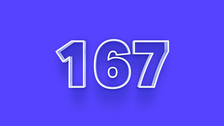 1737 number 3d white color isolated on blue background, vector illustration.