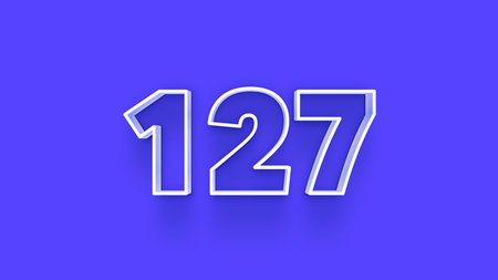 1227 number 3d effect blue background banner. Vector illustration.