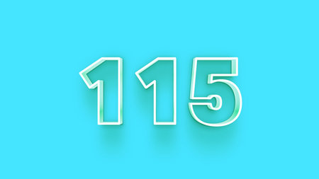 1515 white 3d text on blue background, vector illustration.
