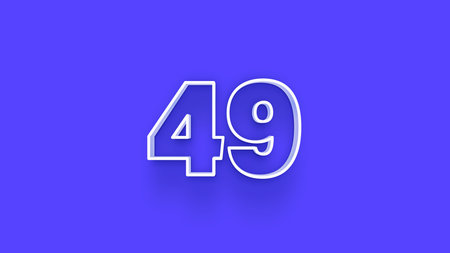49 Years Anniversary Celebration White Number 3D Render Illustration Design.
