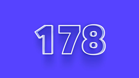1787 white numbers 3d effect shadow on blue background. Vector illustration.